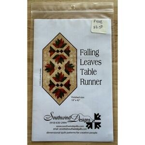 Southwind Designs Falling Leaves Table Runner Pattern 19"x42"